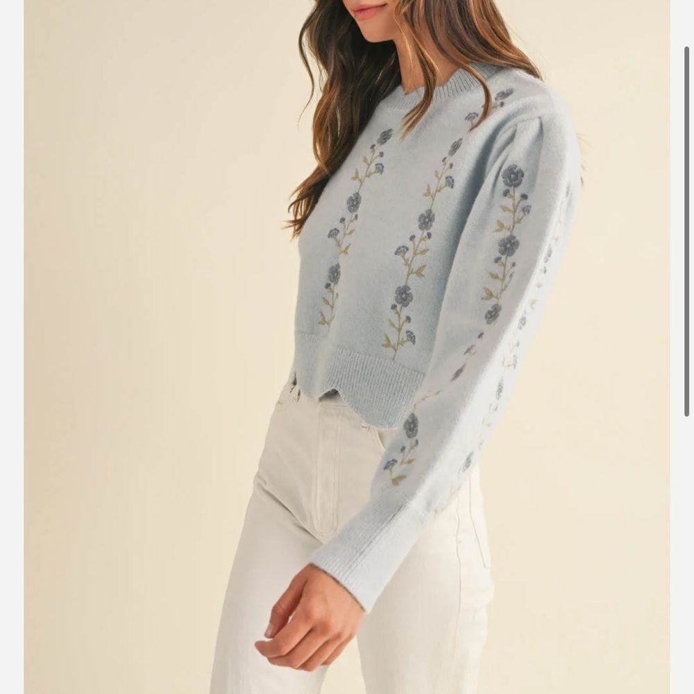 Mable/Anthropologie Meryl Scalloped Sweater - Picture 2 of 8